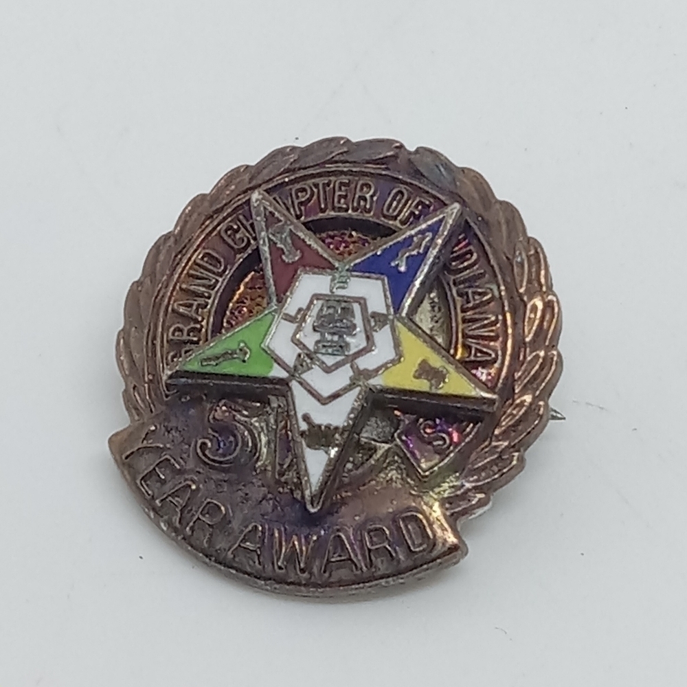 * vintage Orber OES Order of the Eastern Star lapel pin 5 years freemason